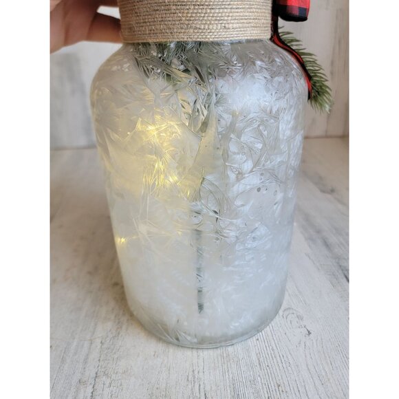 Faux flowers red white 'tis the season glass vase light up Xmas tabletop decor - Picture 9 of 13